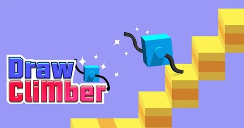 Character running on a complex track in Draw Climber.