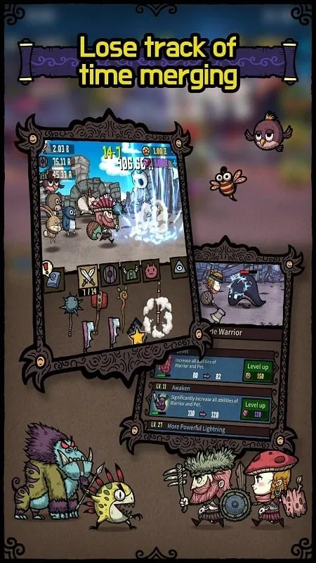 Character screen displaying various upgrade options available using gold.