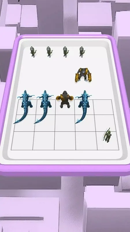 Character selection screen in Merge Kaiju.