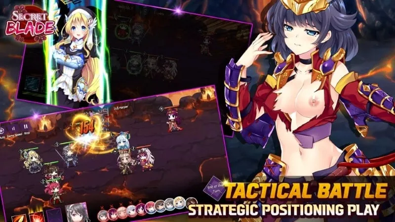 Character selection screen showcasing female warriors with different abilities.