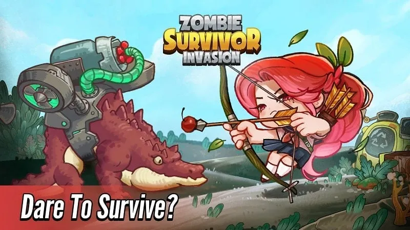 Character surrounded by zombies in Zombie Survivor Invasion.