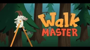 Character walking on stilts in Walk Master.