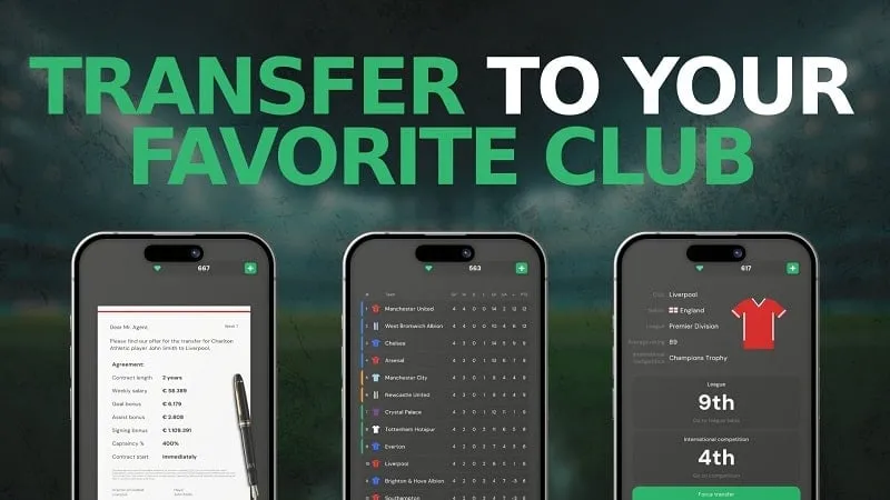 Choosing a Club in Club Legend.