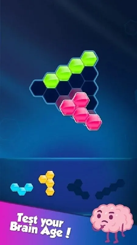 Close-up of a hand interacting with the Block! Hexa Puzzle game on a smartphone.