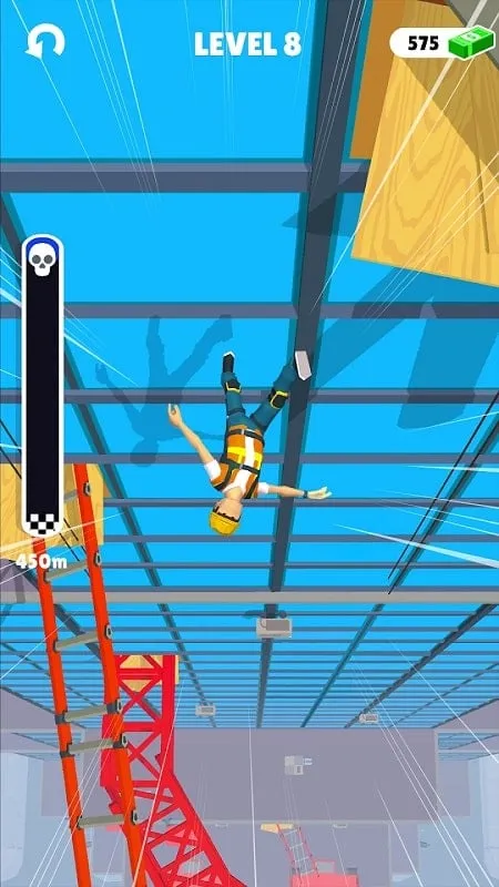 Close-up of broken bones in Ragdoll Fall, demonstrating the game's physics engine.