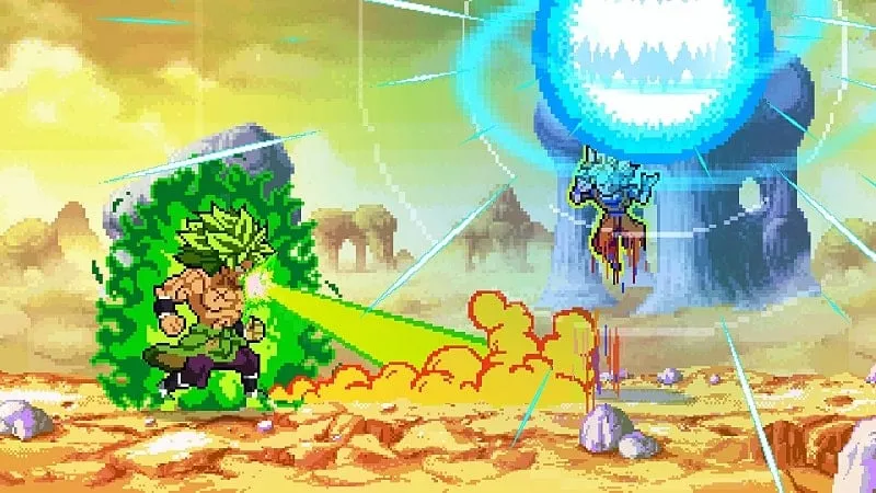 Close-up of Legend Warriors character demonstrating pixel art style.