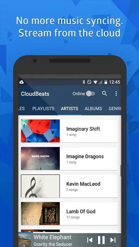 CloudBeats running on various Android devices