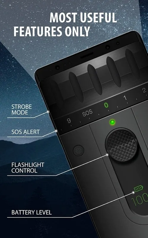 Color LED Flashlight FLASH mod interface showing premium features