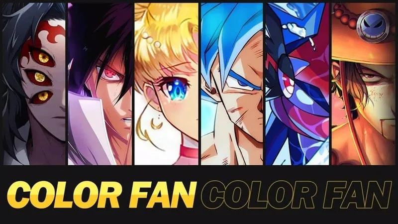 Completing a colorful anime-style illustration in Color Fan.