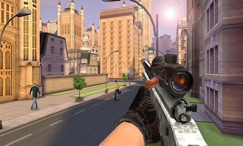 Completing a mission in Sniper Master City Hunter.