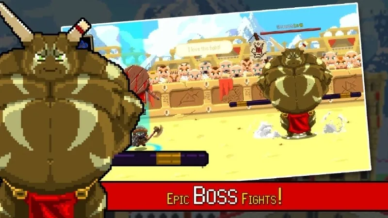 Confronting a boss in Gladiator Rising 2.