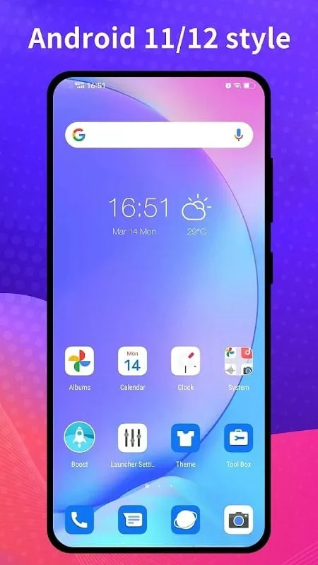 Cool R Launcher for Android 11 mod interface showing premium features