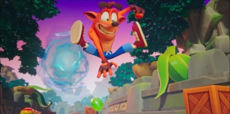 Crash Bandicoot mod apk installation process on an Android phone.