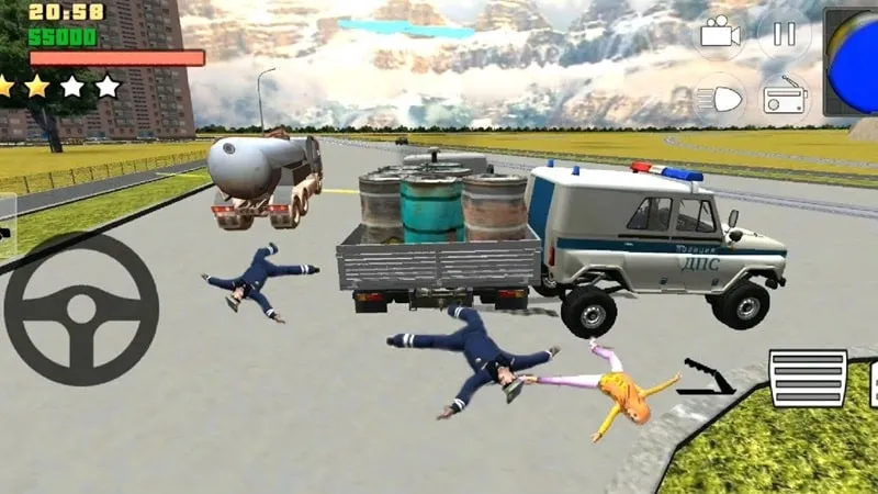 Criminal Russia 3D game screen displaying weapon options for purchase.