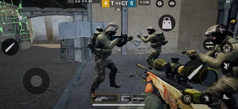 CSGO Mobile mod showcasing available weapons.