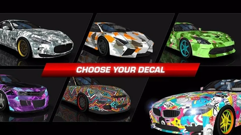 Customizing a car in Drift Max City with various options.