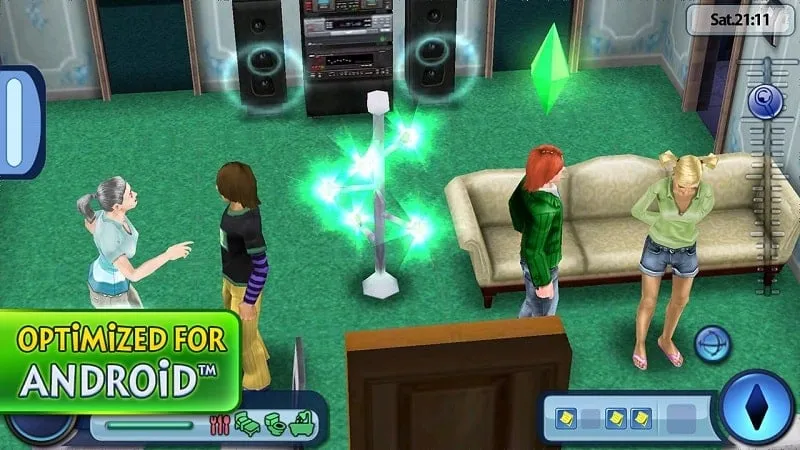 Customizing a character's appearance in The Sims 3 mobile.