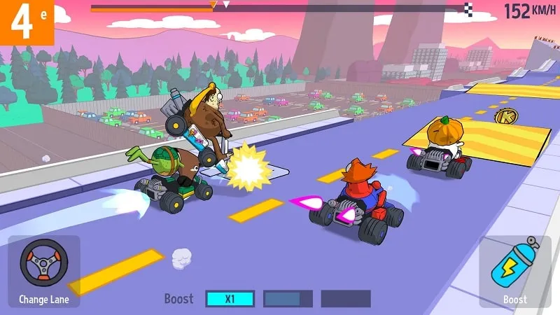 Customizing a vehicle in a mobile game interface.