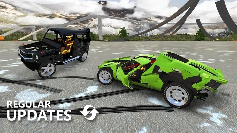 Customizing cars in RCC Real Car Crash mod with unlimited money.