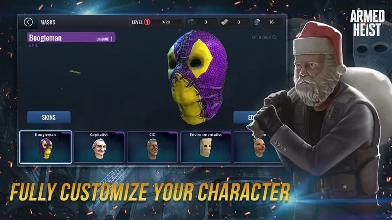 Customizing character appearance with various outfits and accessories.