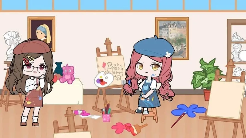 Customizing characters and backgrounds in YOYO Doll.