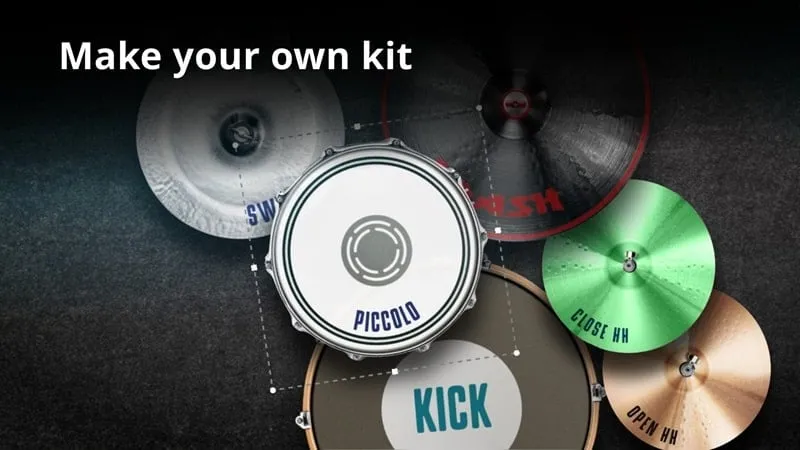 Customizing drum settings within the Real Drum application.