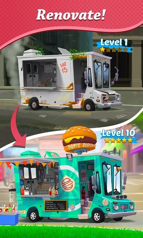 Customizing the food truck in the game.