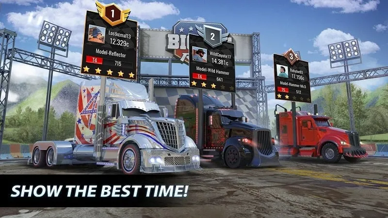 Customizing trucks in Big Rig Racing.