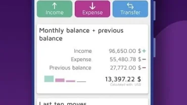 Daily Expenses 4 mod interface showing premium features