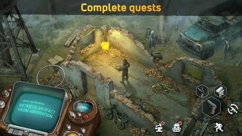 Dawn of Zombies gameplay on an Android device.