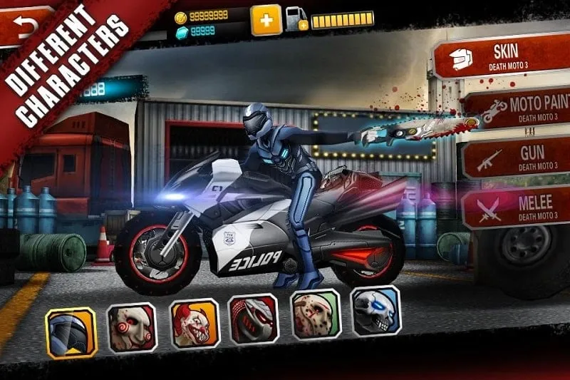 Death Moto 3 gameplay screenshot showing in-game action.