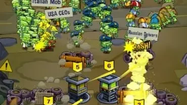 Defending against the zombie horde in Zombie Nations.