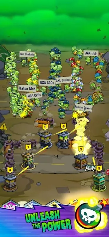 Defending against the zombie horde in Zombie Nations.