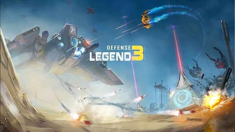 Defense Legend 3 displaying gameplay on a mobile device.