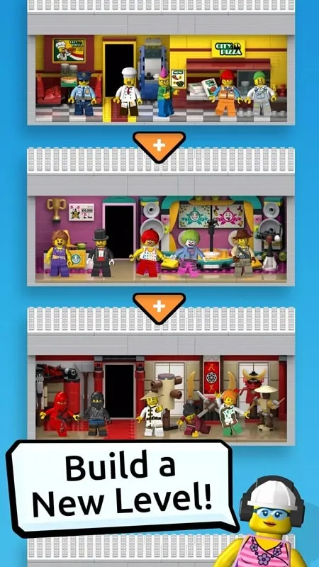 Demonstrating the unlimited money feature in the LEGO Tower MOD APK.