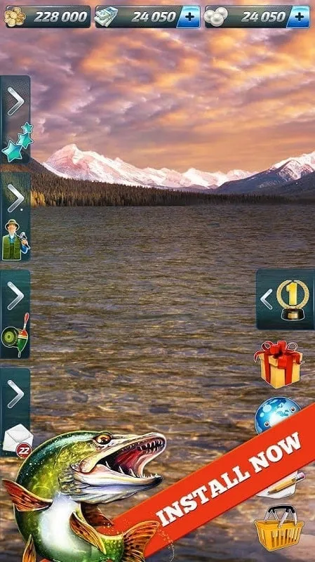 Depiction of diverse fishing locations available within the game.