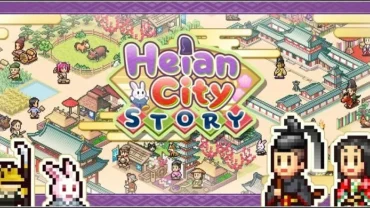 Depiction of gameplay in Heian City Story, showcasing the city building aspect.