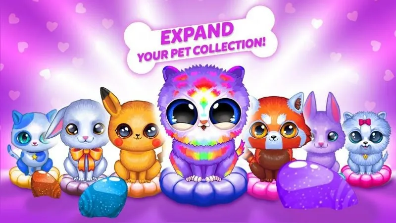 Depicts the pet combination feature in the game.