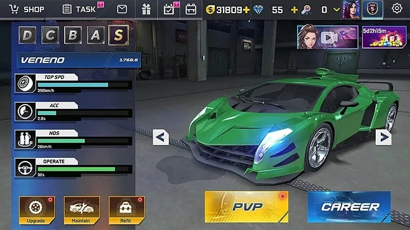 Detailed view of upgrading car parts for enhanced performance in Street Racing HD.