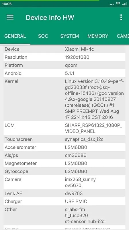 Device Info HW+ mod features overview