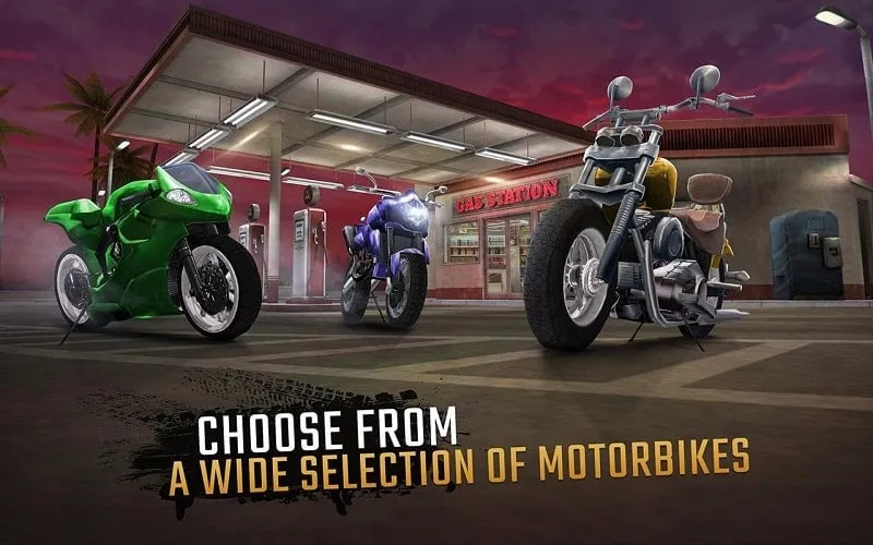 Different motorcycle models available for purchase in the Moto Rider GO shop.