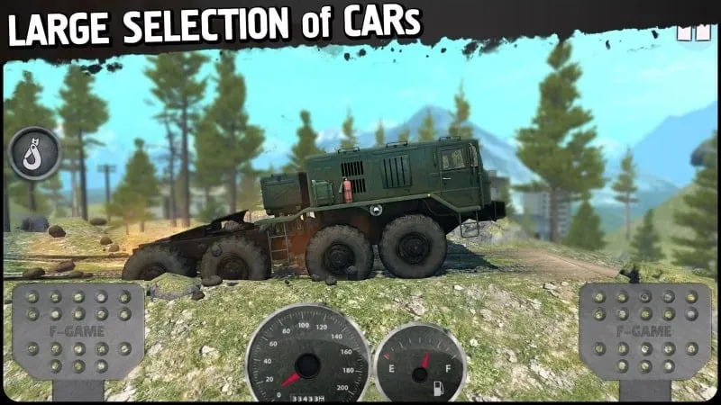 Different off-road vehicles showcased in the Off-Road Travel game, highlighting the variety available.