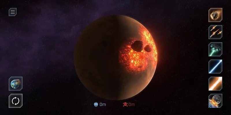 Different planets available for destruction in Solar Smash.