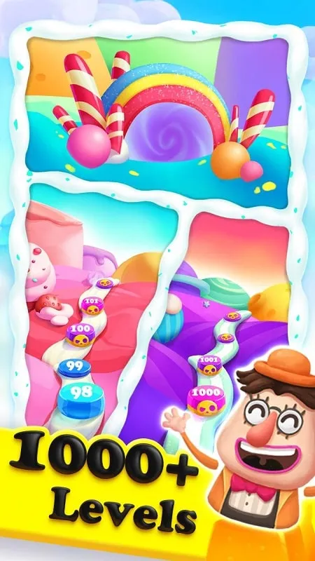 Different power-ups and their effects in Crazy Candy Bomb.