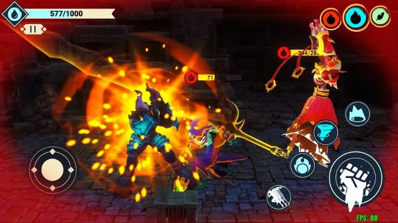 Different types of enemies encountered in Demon Brawler.