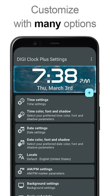 DIGI Clock Widget Plus mod different sizes