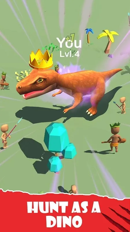 Dinosaur Attack Simulator 3D gameplay displaying various dinosaur species.