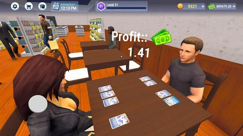 Displaying a variety of cards within the game.