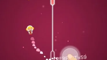 Dot n Beat gameplay on a mobile device.