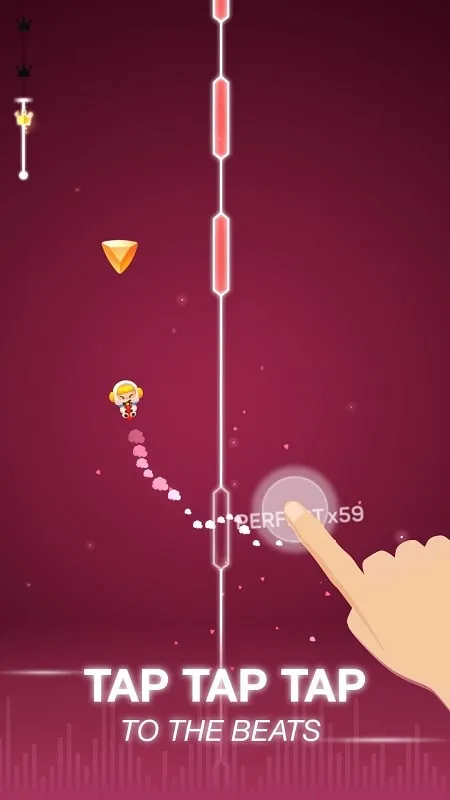 Dot n Beat gameplay on a mobile device.